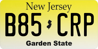 NJ license plate B85CRP