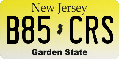 NJ license plate B85CRS