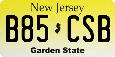 NJ license plate B85CSB