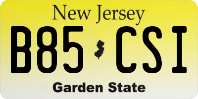 NJ license plate B85CSI
