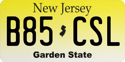 NJ license plate B85CSL