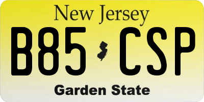 NJ license plate B85CSP