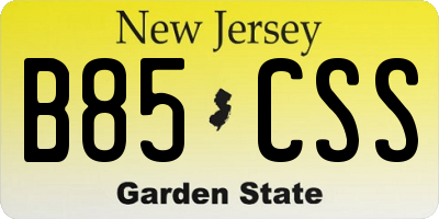NJ license plate B85CSS