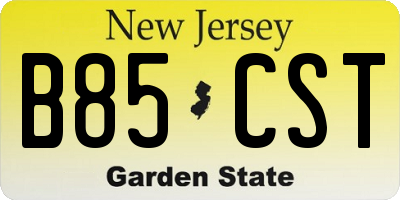 NJ license plate B85CST