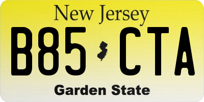 NJ license plate B85CTA