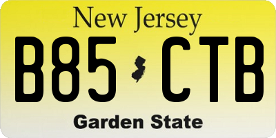 NJ license plate B85CTB