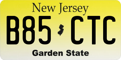 NJ license plate B85CTC