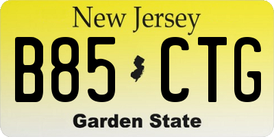 NJ license plate B85CTG