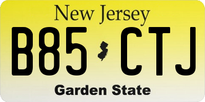 NJ license plate B85CTJ