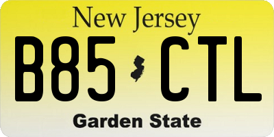 NJ license plate B85CTL