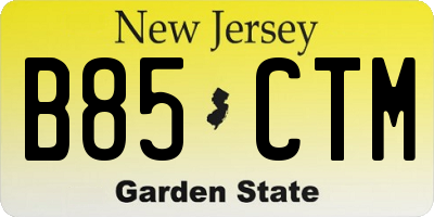 NJ license plate B85CTM