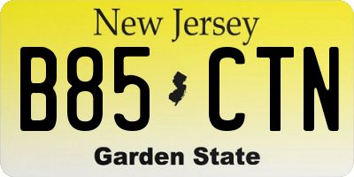 NJ license plate B85CTN