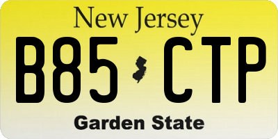 NJ license plate B85CTP