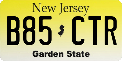 NJ license plate B85CTR