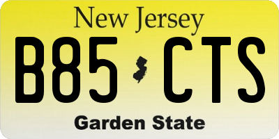 NJ license plate B85CTS