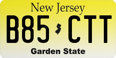 NJ license plate B85CTT