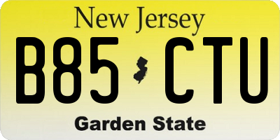 NJ license plate B85CTU