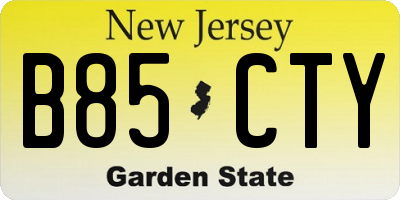 NJ license plate B85CTY