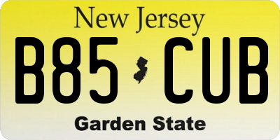NJ license plate B85CUB