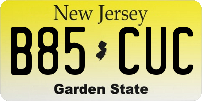 NJ license plate B85CUC