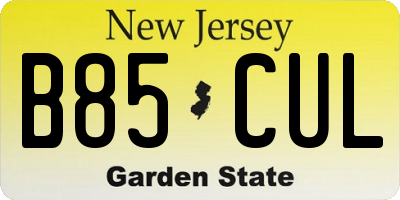 NJ license plate B85CUL