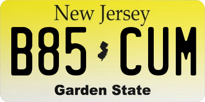 NJ license plate B85CUM