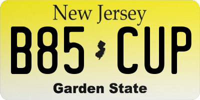 NJ license plate B85CUP