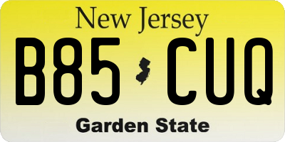 NJ license plate B85CUQ