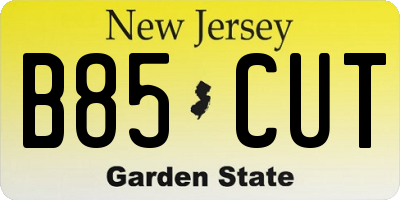 NJ license plate B85CUT