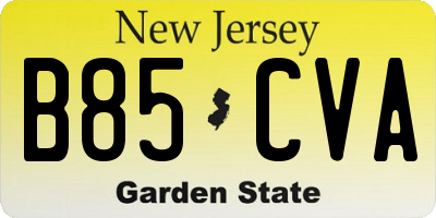 NJ license plate B85CVA