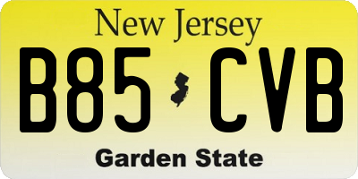NJ license plate B85CVB