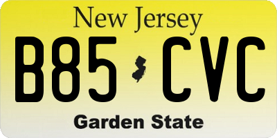 NJ license plate B85CVC