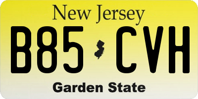 NJ license plate B85CVH