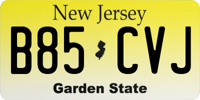 NJ license plate B85CVJ