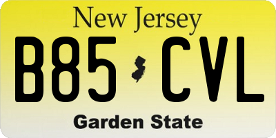 NJ license plate B85CVL