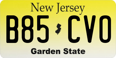 NJ license plate B85CVO