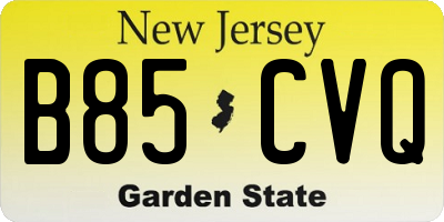 NJ license plate B85CVQ