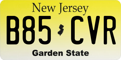 NJ license plate B85CVR
