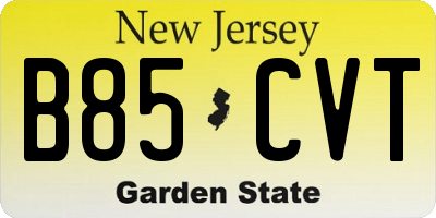 NJ license plate B85CVT
