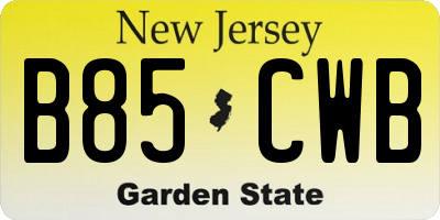 NJ license plate B85CWB