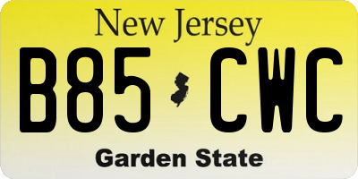 NJ license plate B85CWC