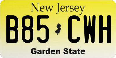 NJ license plate B85CWH
