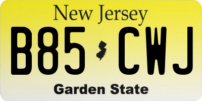 NJ license plate B85CWJ