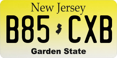 NJ license plate B85CXB