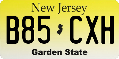 NJ license plate B85CXH