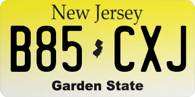 NJ license plate B85CXJ