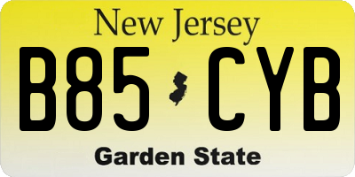 NJ license plate B85CYB