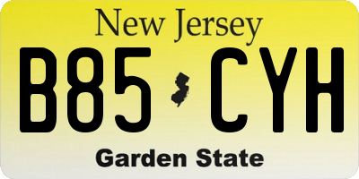 NJ license plate B85CYH
