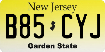 NJ license plate B85CYJ