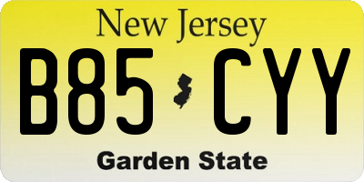 NJ license plate B85CYY